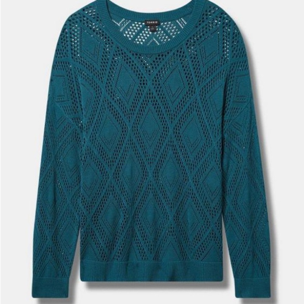 Torrid Pointelle Pullover Long Sleeve Sweater